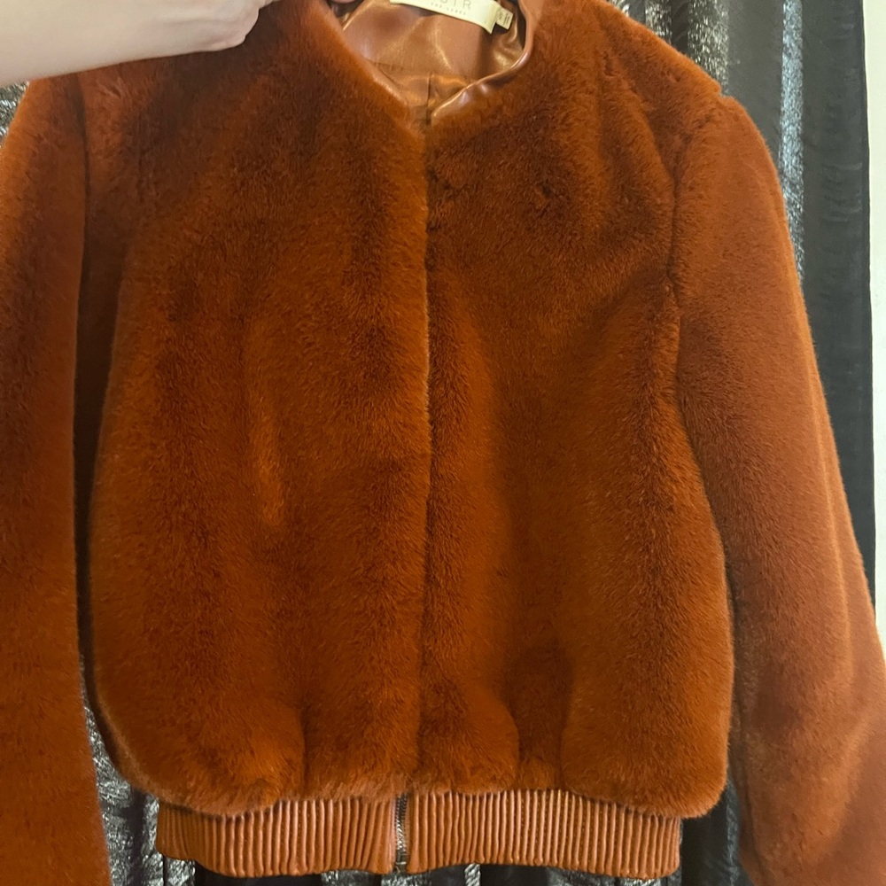 Astr Warm Brown Faux Fur Coat